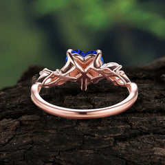 Vintage 5-Prong Heart-Cut Sapphire Engagement Ring