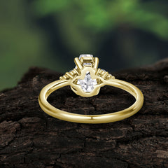 Minimalist 4-Prong Coffin-Cut Moissanite Engagement Ring