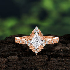 Vintage Luxe Kite-Cut Moissanite Engagement Ring