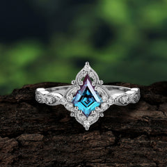 Vintage Luxe Kite-Cut Alexandrite Engagement Ring