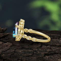 Vintage Luxe Kite-Cut Alexandrite Engagement Ring