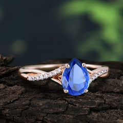 Timeless Vintage 4-Prong Pear-Cut Sapphire Engagement Ring