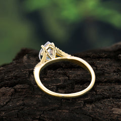 Timeless Vintage 4-Prong Pear-Cut Moissanite Engagement Ring