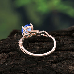 Vintage 4-Prong Round Cut Sapphire Engagement Ring