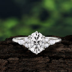Luxury Legacy 6-Prong Oval-Cut Moissanite Engagement Ring