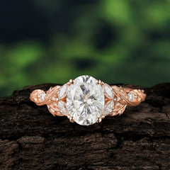 Haute Nature 4-Prong Oval Moissanite Ring