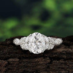 Haute Nature 4-Prong Oval Moissanite Ring