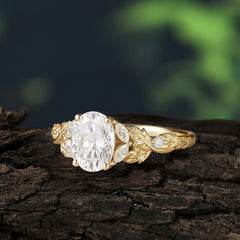 Haute Nature 4-Prong Oval Moissanite Ring