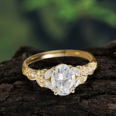 Haute Nature 4-Prong Oval Moissanite Ring