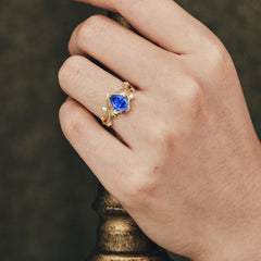 Branch-Inspired 3-Prong Pear-Cut Sapphire Engagement Ring