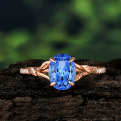 Heirloom 4-Prong Oval Cut Sapphire Engagement Ring