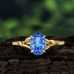 Heirloom 4-Prong Oval Cut Sapphire Engagement Ring