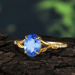 Heirloom 4-Prong Oval Cut Sapphire Engagement Ring