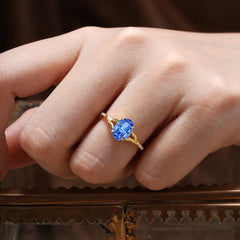 Heirloom 4-Prong Oval Cut Sapphire Engagement Ring