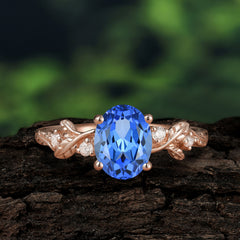4 Prong Oval Sapphire Gold Ring for Timeless Love
