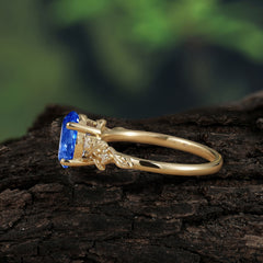 4 Prong Oval Sapphire Gold Ring for Timeless Love