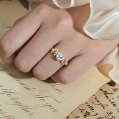 Woodland 4 Prong Heart Moissanite Wedding Ring