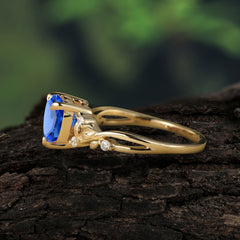 3 Prong Heart Shaped Sapphire Engagement Ring Full of Love