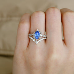 Gorgeous Oval Cut Sapphire Engagement Ring