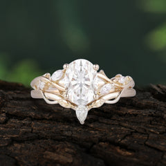 Enchanted 4-Prong Oval Cut Moissanite Stacking Ring