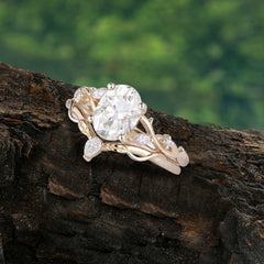Enchanted 4-Prong Oval Cut Moissanite Stacking Ring