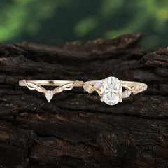 Enchanted 4-Prong Oval Cut Moissanite Stacking Ring