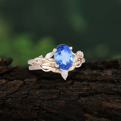 Enchanted 4-Prong Oval Cut Sapphire Stacking Ring