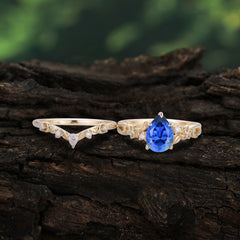 Art Nouveau 5-Prong Pear Cut Sapphire Ring