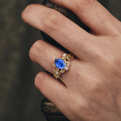 Elegant 3 - Prong Pear - Cut Sapphire Stackable Ring Ensemble