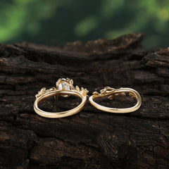 Naturalistic 4 - Prong Hexagon - Cut Moissanite Ring Sets