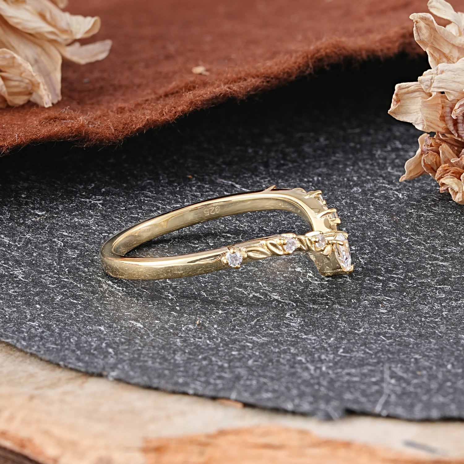 Unique Heart Cut Moissanite Wedding Ring for Women