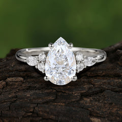 Sophisticated 4-Prong Pear-Cut Moissanite Promise Ring