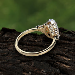 Sophisticated 4-Prong Pear-Cut Moissanite Promise Ring