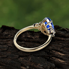 Sophisticated 4-Prong Pear-Cut Sapphire Promise Ring