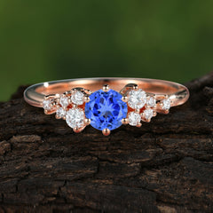 Classic 6-Prong Round Cut Sapphire Engagement Ring
