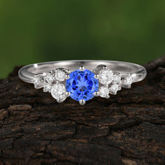 Classic 6-Prong Round Cut Sapphire Engagement Ring