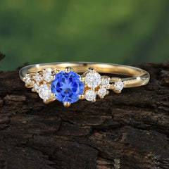 Classic 6-Prong Round Cut Sapphire Engagement Ring