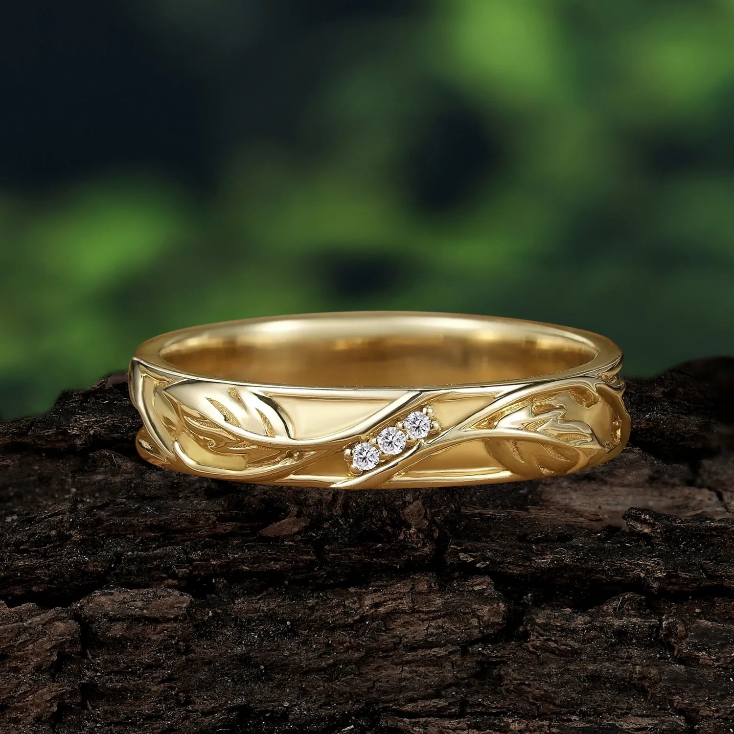 Natural Inspired Luxury Round Cut Moissanite Engagement Men's ring