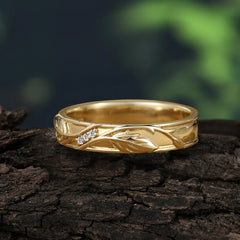 Natural Inspired Luxury Round Cut Moissanite Engagement Men's ring