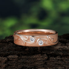 Classic Style Bezel  Set Round - Cut Moissanite Men's Ring