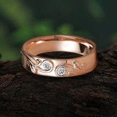 Classic Style Bezel  Set Round - Cut Moissanite Men's Ring