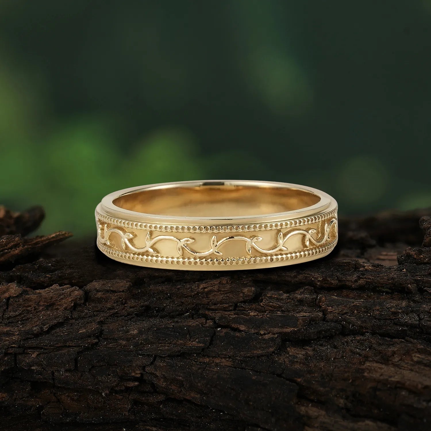 Nature Inspiration Vintage Luxury Engagement Men's ring