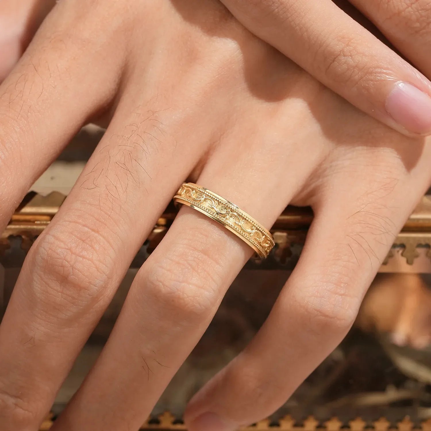 Nature Inspiration Vintage Luxury Engagement Men's ring