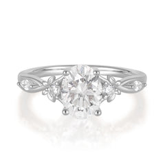 Oval Cut Moissanite Engagement Ring Modern Romance