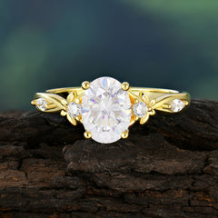 Oval Cut Moissanite Engagement Ring Modern Romance