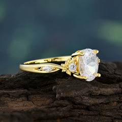 Oval Cut Moissanite Engagement Ring Modern Romance