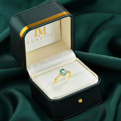 Oval Cut Green Moss Agate Ring Elegant Natural Style